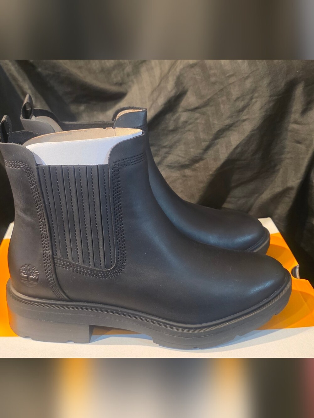 Timberland Brimfield Leather Chelsea Boots Black Women SZ 9 NWB Defects